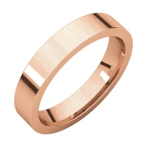 10k Rose Gold 4mm Flat Comfort-Fit Wedding Band, Size 6