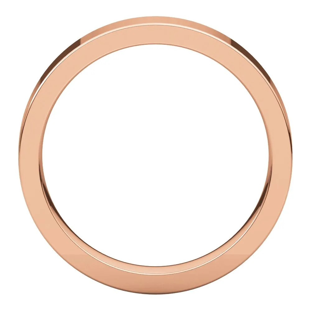 10k Rose Gold 4mm Flat Comfort-Fit Wedding Band, Size 6