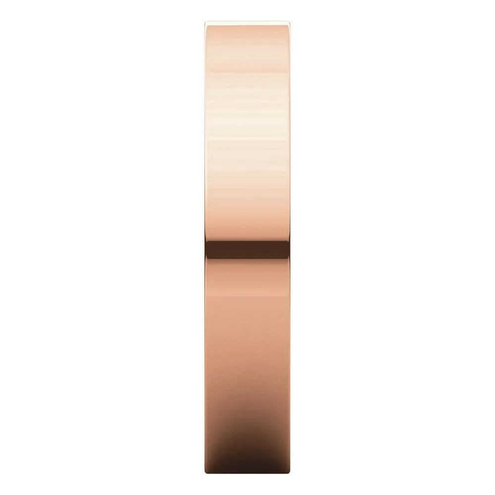 10k Rose Gold 4mm Flat Comfort-Fit Wedding Band, Size 6