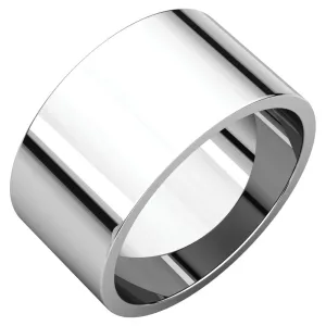 10k White Gold 10mm Flat Band, Size 11