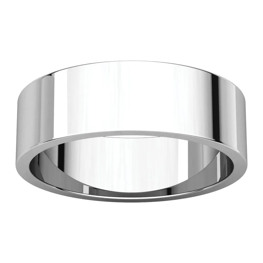 10k White Gold 6mm Flat Band, Size 7