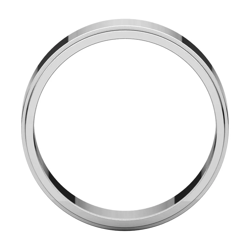 10k White Gold 6mm Flat Edge Band, Size 7.5
