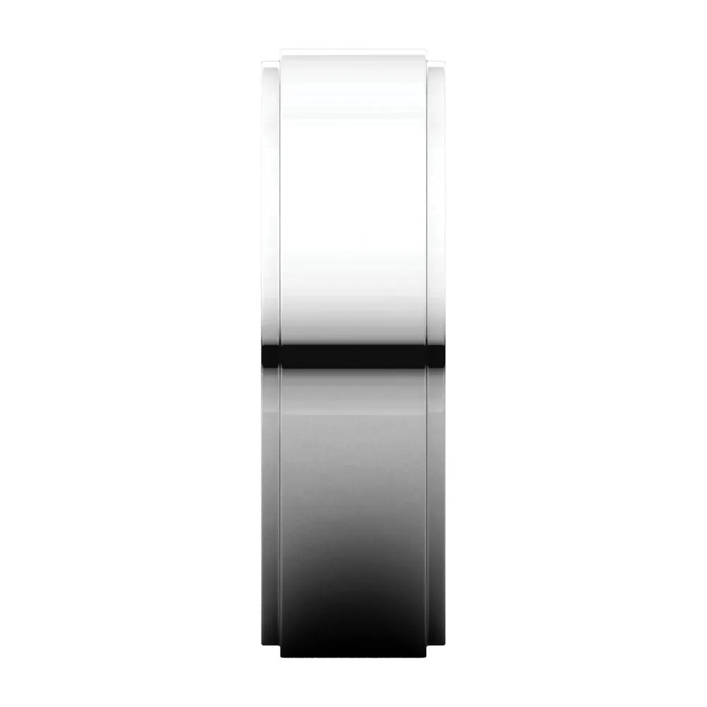 10k White Gold 6mm Flat Edge Band, Size 7.5