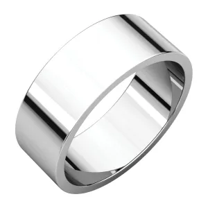 10k White Gold 7mm Flat Band, Size 9.5