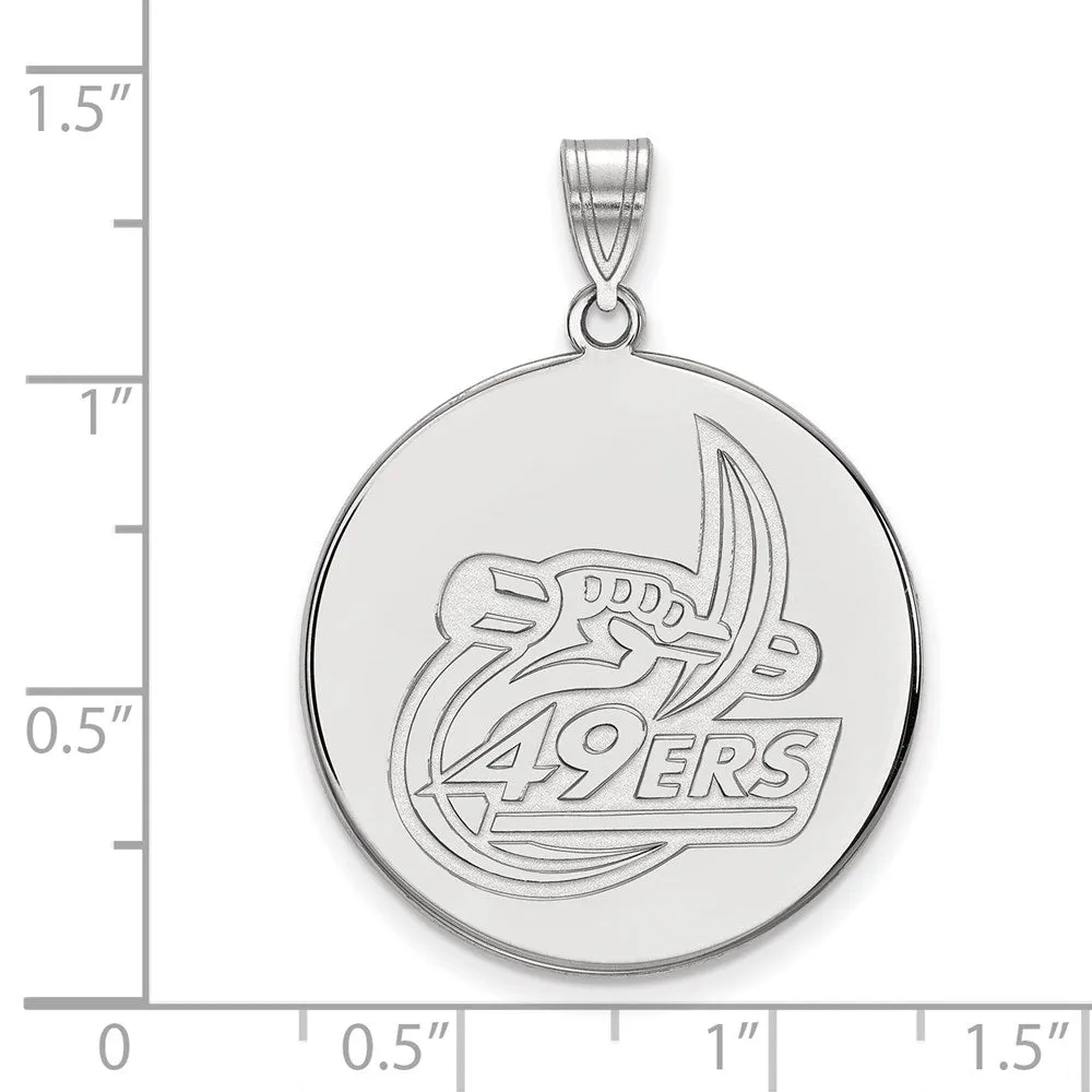 10K White Gold U of North Carolina at Charlotte XL Disc Pendant