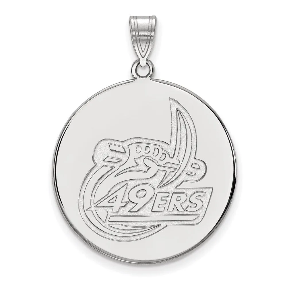 10K White Gold U of North Carolina at Charlotte XL Disc Pendant