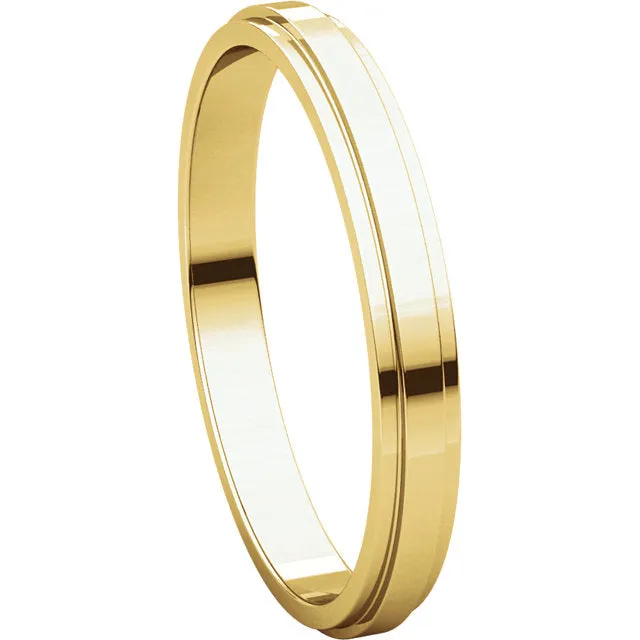 10k Yellow Gold 2.5mm Flat Edge Band, Size 11