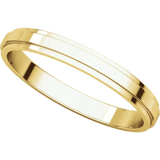 10k Yellow Gold 2.5mm Flat Edge Band, Size 11