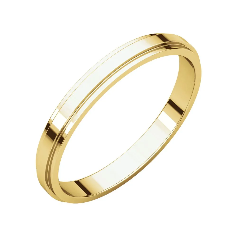 10k Yellow Gold 2.5mm Flat Edge Band, Size 11