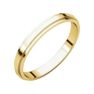 10k Yellow Gold 2.5mm Flat Edge Band, Size 11