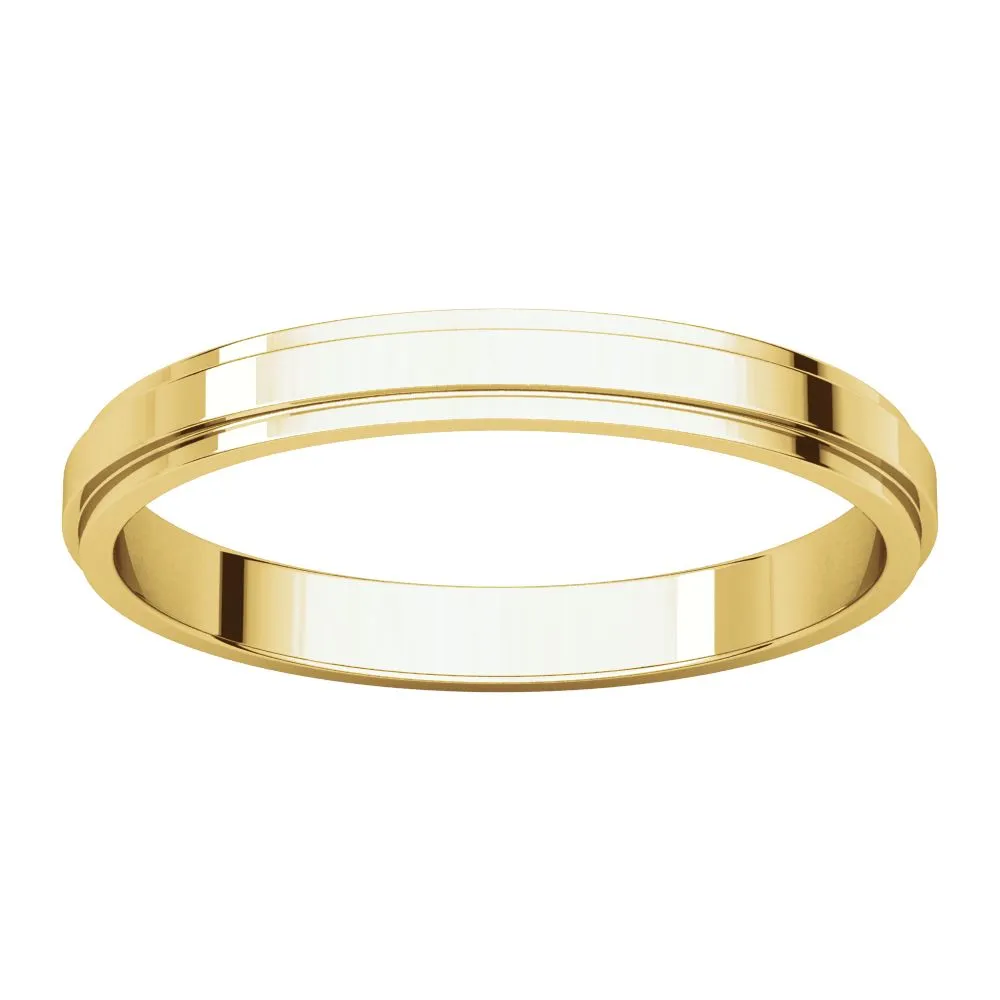 10k Yellow Gold 2.5mm Flat Edge Band, Size 11
