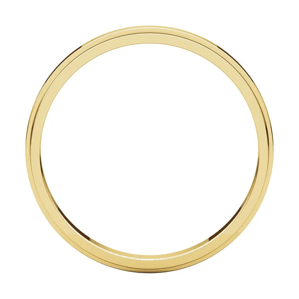 10k Yellow Gold 2.5mm Flat Edge Band, Size 11
