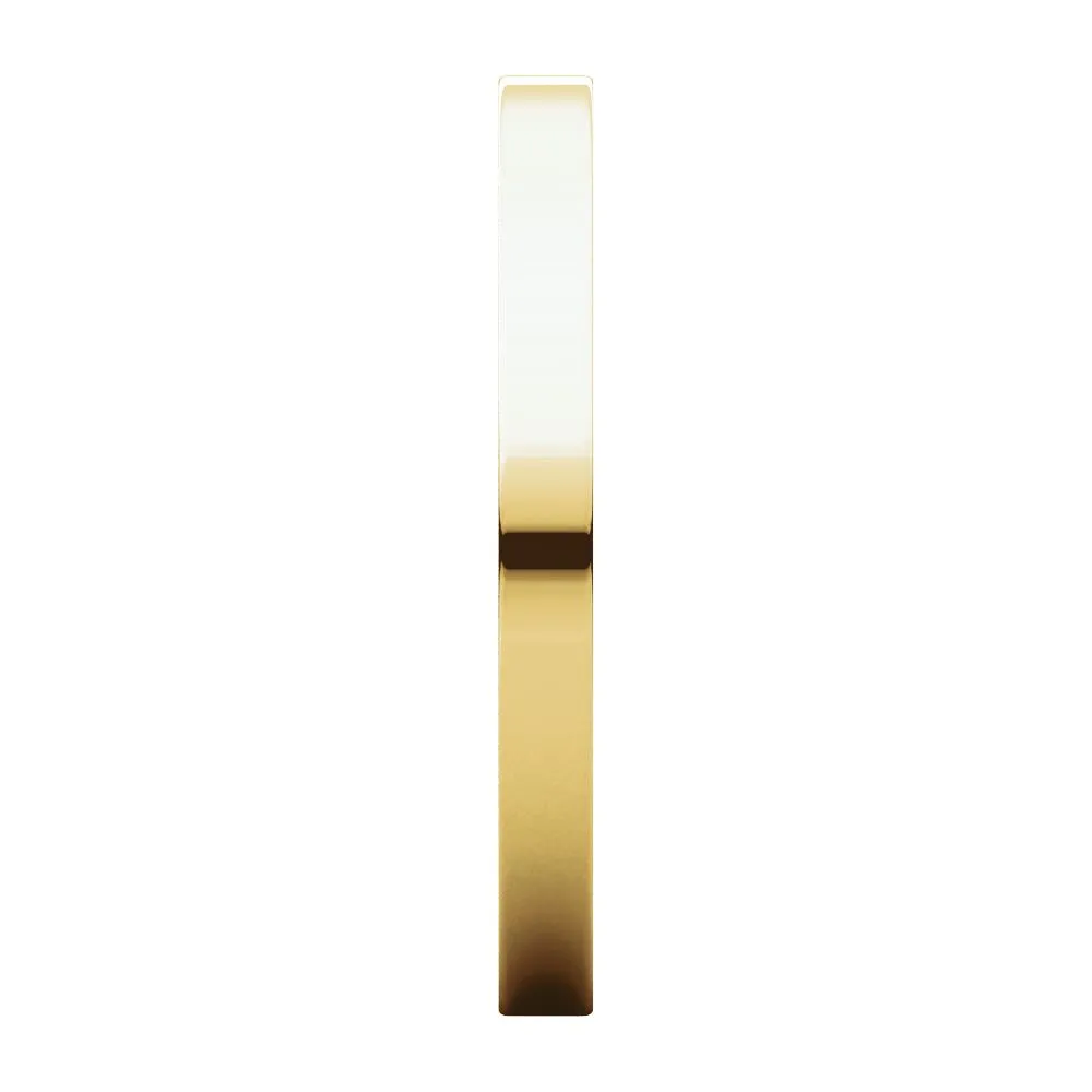 10k Yellow Gold 2mm Flat Band, Size 5.5
