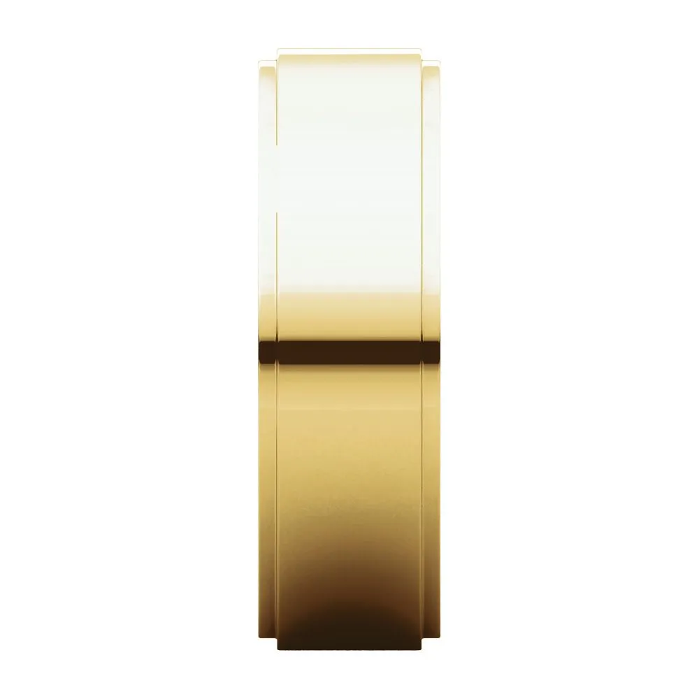 10k Yellow Gold 6mm Flat Edge Band, Size 13.5