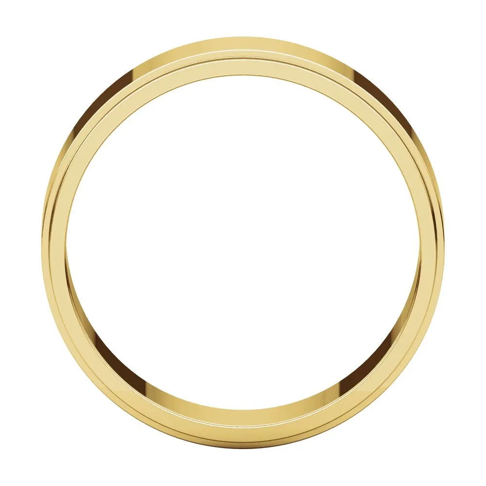 10k Yellow Gold 6mm Flat Edge Band, Size 13.5