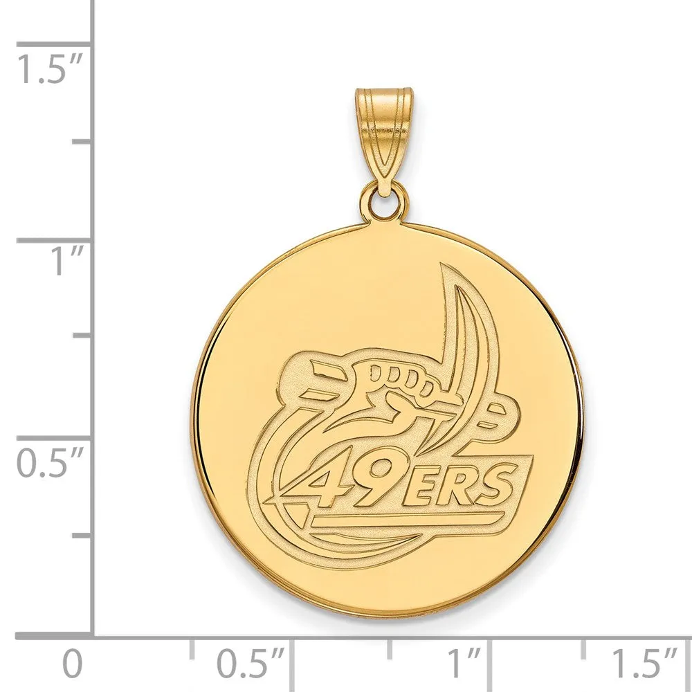 10K Yellow Gold U of North Carolina at Charlotte XL Disc Pendant