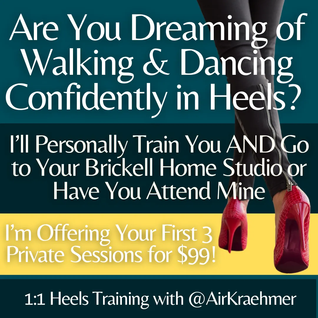 1:1 Private Sessions Training in Brickell, Miami - 3 Session Starter Package (Heels)