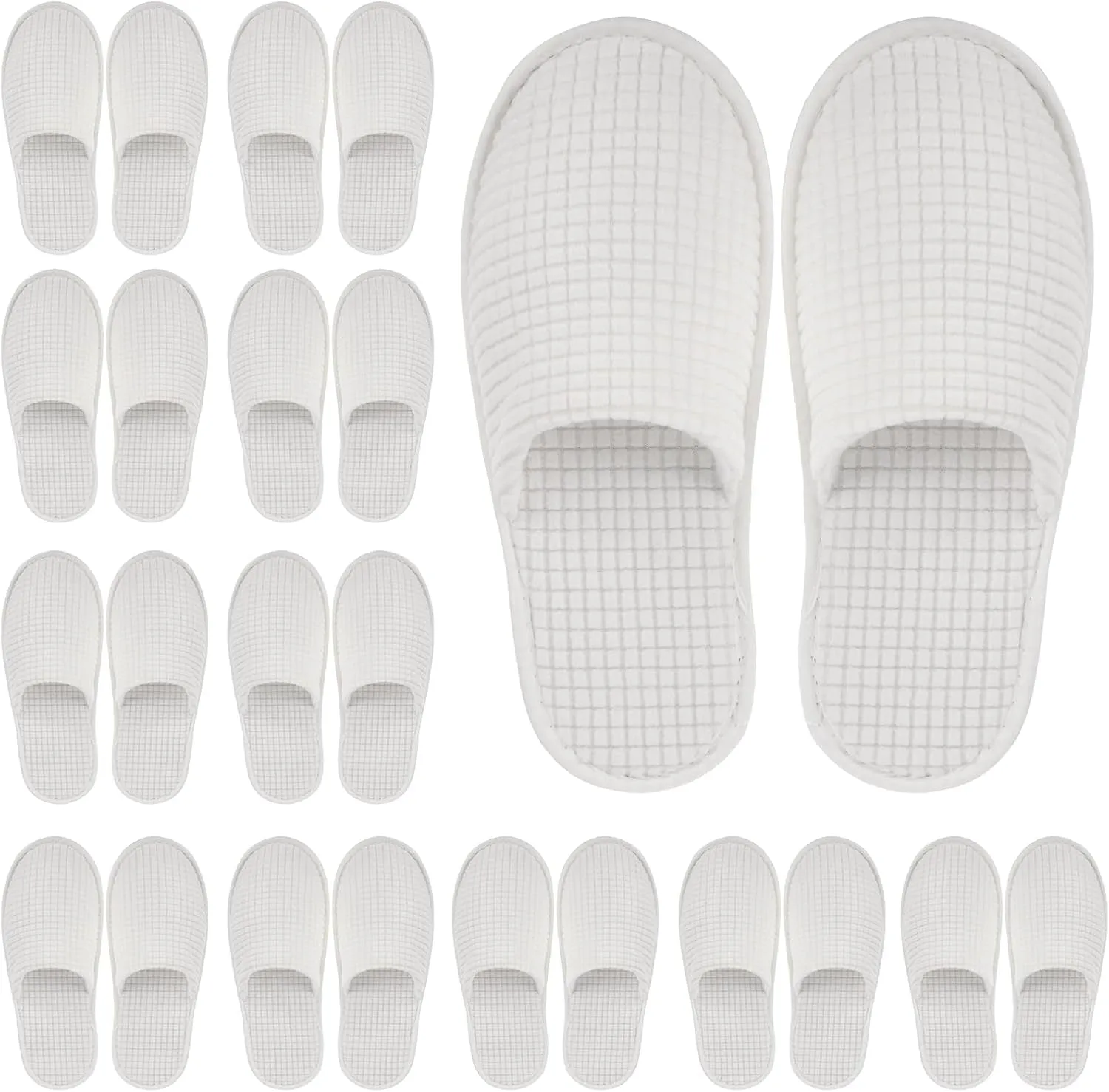 12 Pair House Slipper for Guest Non Slip Disposable Slipper for Travel Washable Reusable Closed Toe Hotel Bridesmaid Indoor Spa Wedding Party Shoeless Home