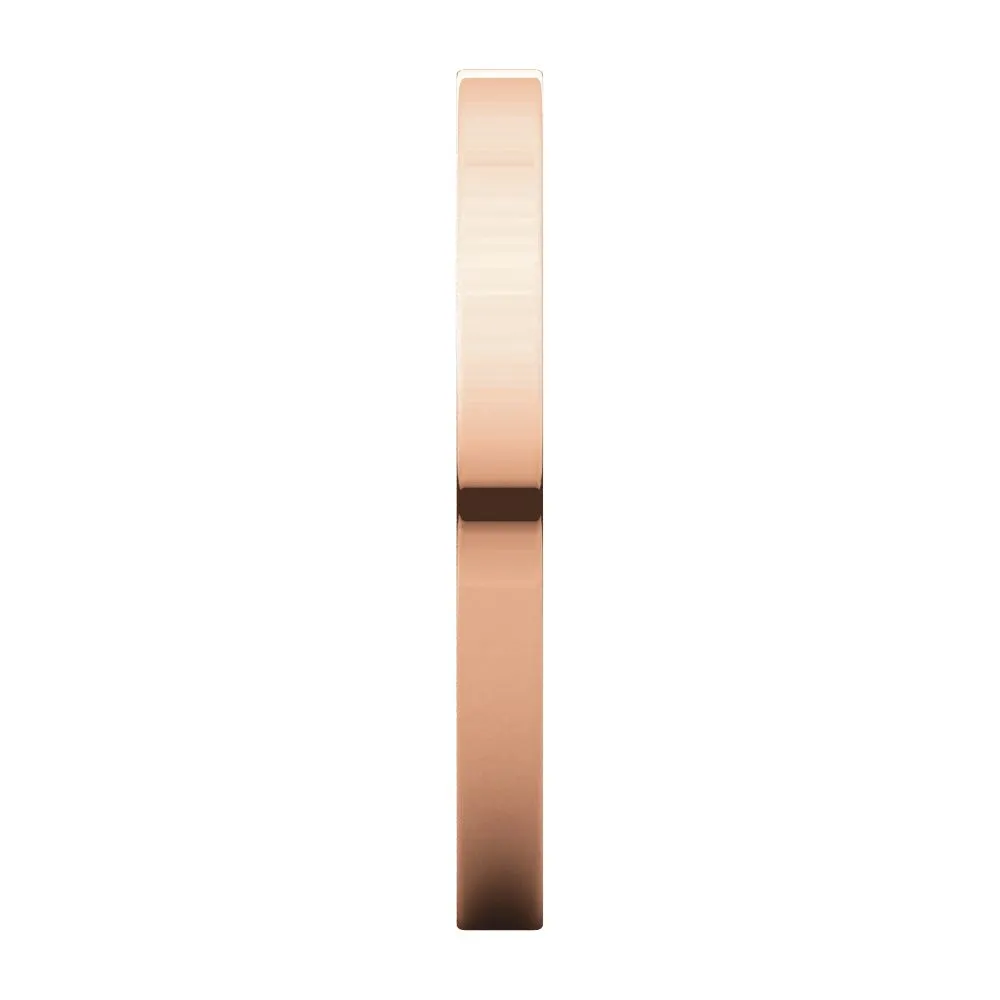 14k Rose Gold 2mm Flat Band, Size 5