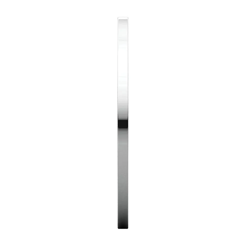 14k White Gold 1mm Flat Band, Size 4.5
