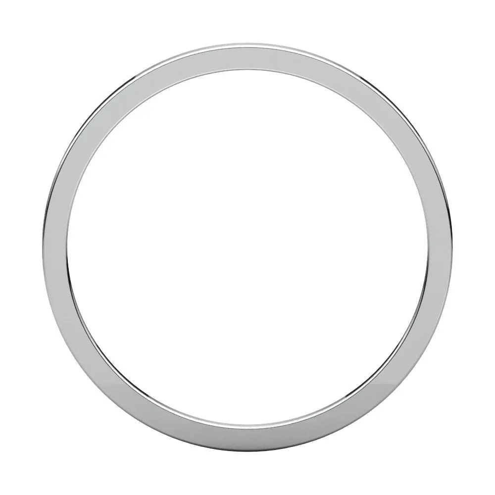 14k White Gold 1mm Flat Band, Size 4.5