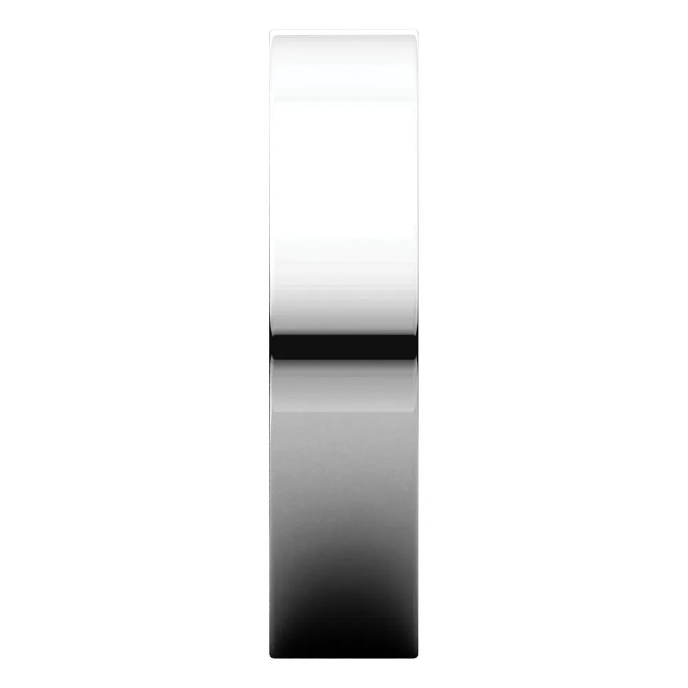 14k White Gold 5mm Flat Comfort Fit Band, Size 4