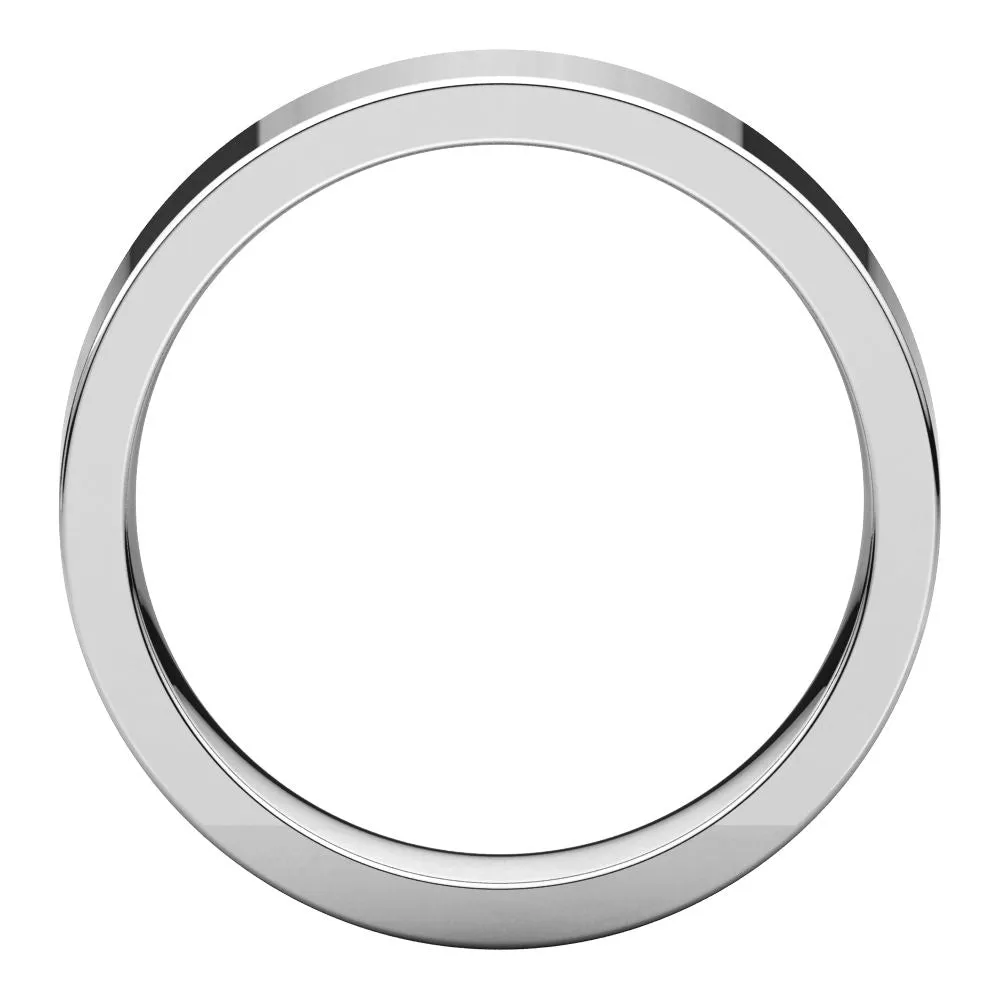 14k White Gold 5mm Flat Comfort Fit Band, Size 4