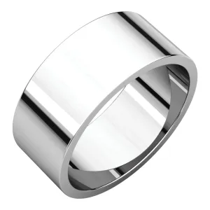 14k White Gold 8mm Flat Band, Size 10.5