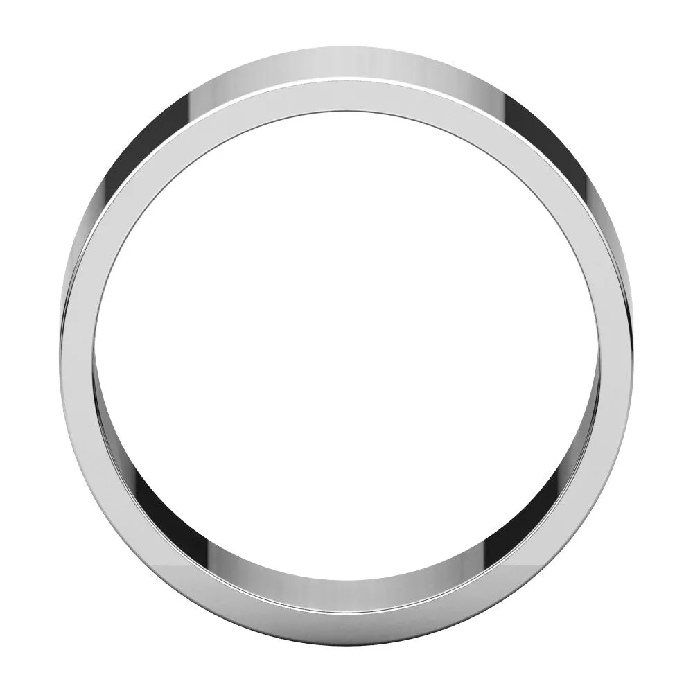 14k White Gold 8mm Flat Band, Size 10.5