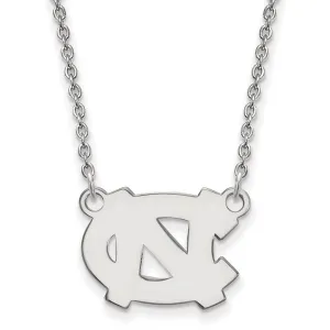 14K White Gold University of North Carolina Small Pendant with Necklace