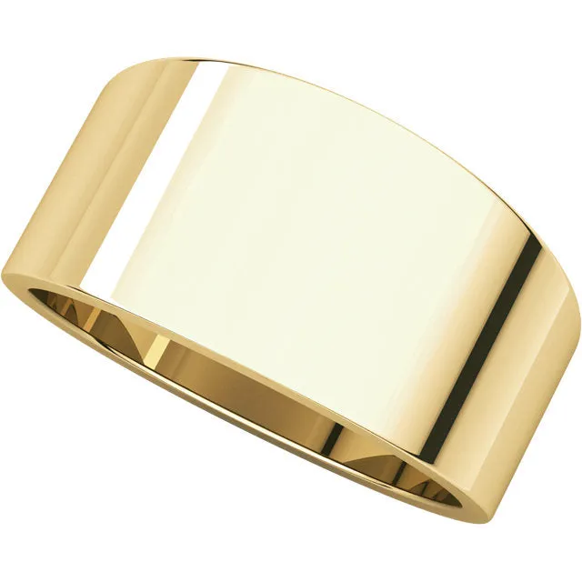 14k Yellow Gold 12mm Flat Tapered Band, Size 8