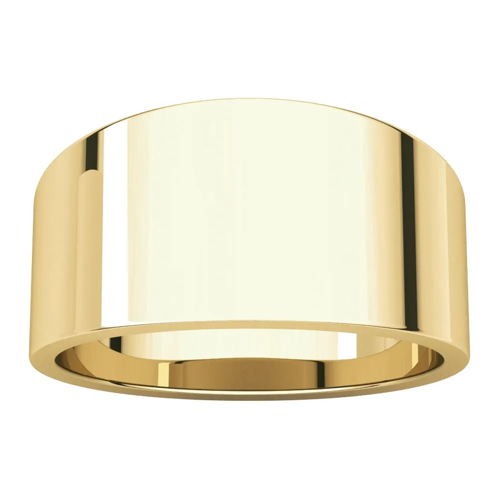 14k Yellow Gold 12mm Flat Tapered Band, Size 8