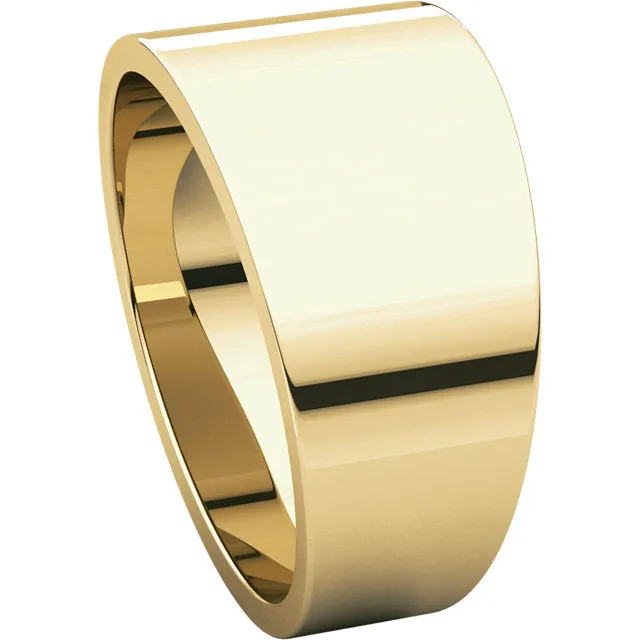 14k Yellow Gold 12mm Flat Tapered Band, Size 8