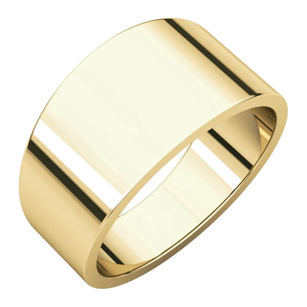 14k Yellow Gold 12mm Flat Tapered Band, Size 8
