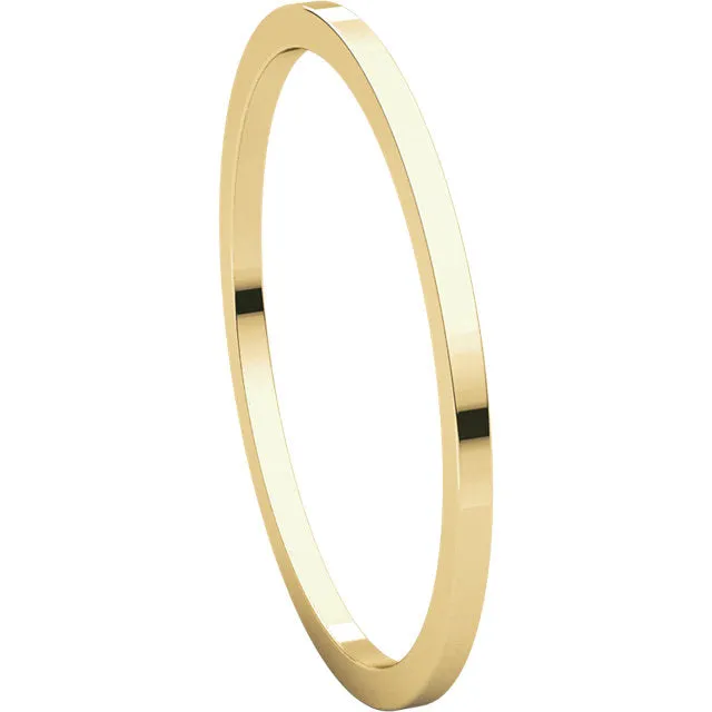 14k Yellow Gold 1mm Flat Band, Size 6