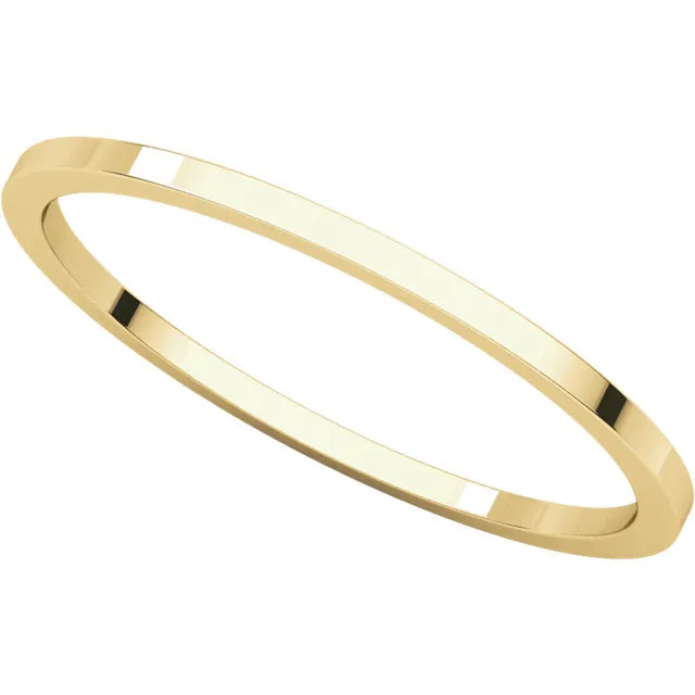 14k Yellow Gold 1mm Flat Band, Size 6