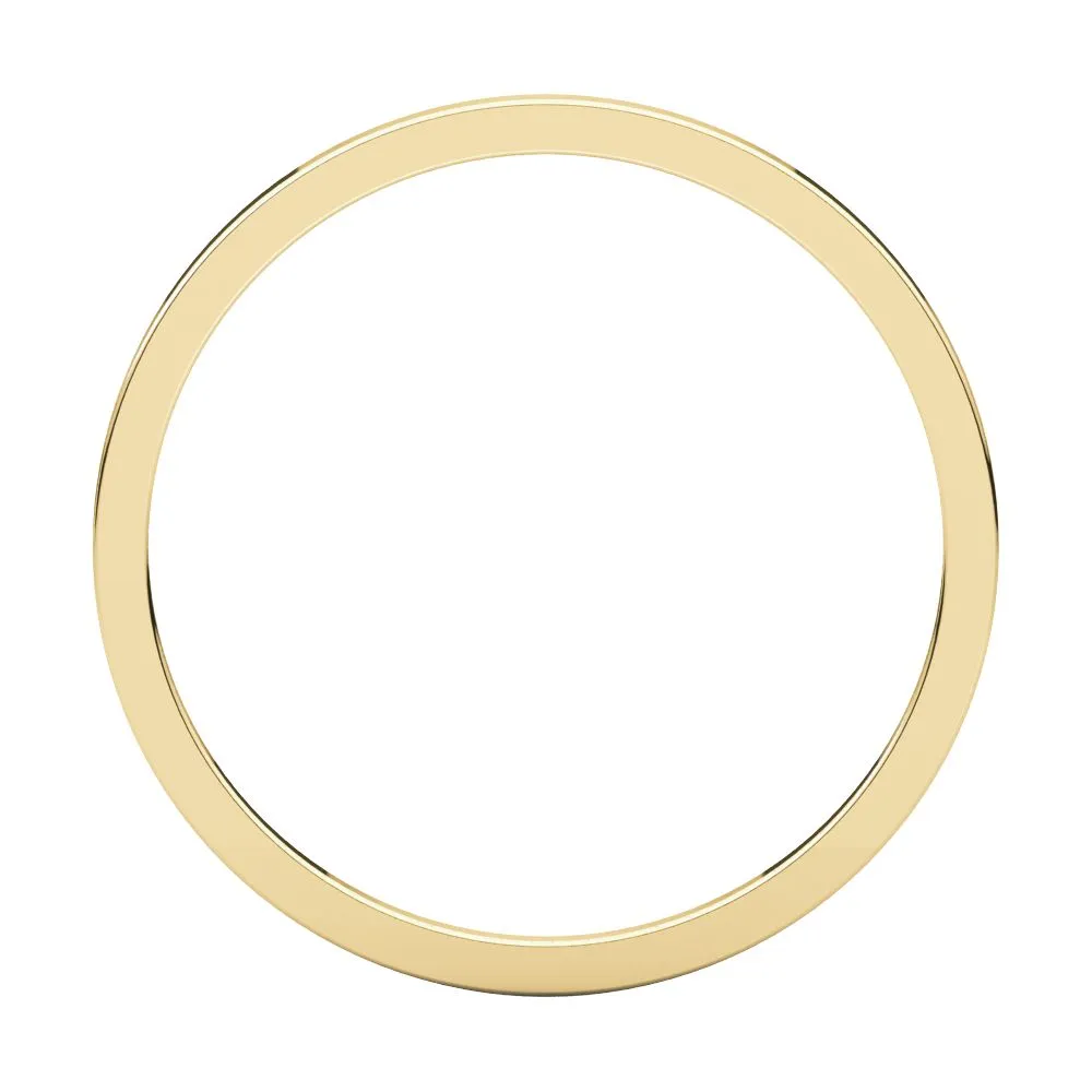 14k Yellow Gold 1mm Flat Band, Size 6