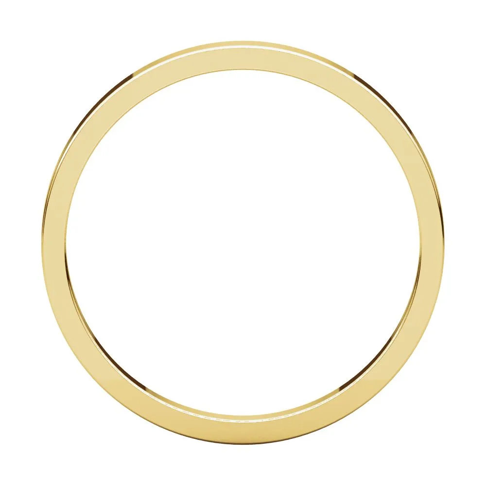 14k Yellow Gold 2mm Flat Band, Size 4.5