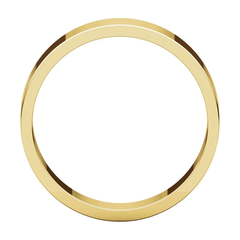 14k Yellow Gold 5mm Flat Band, Size 10.5