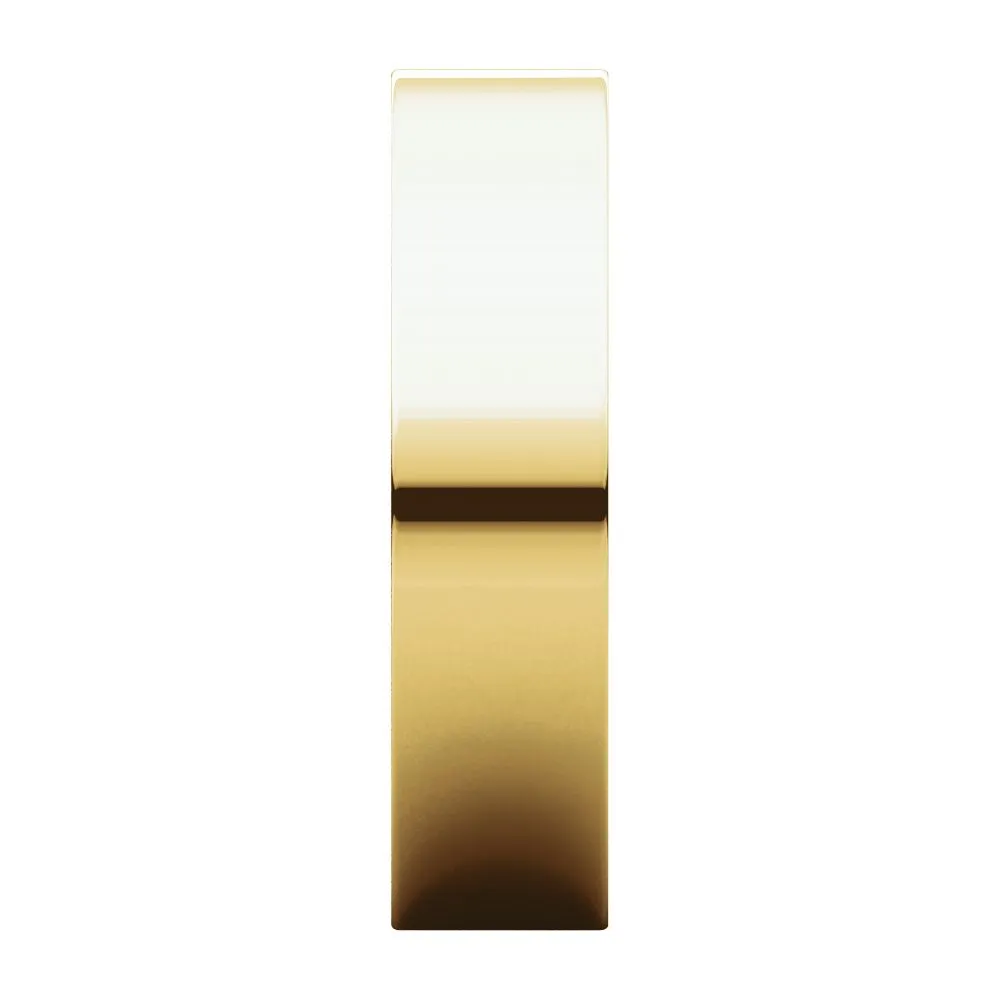 14k Yellow Gold 5mm Flat Band, Size 10.5