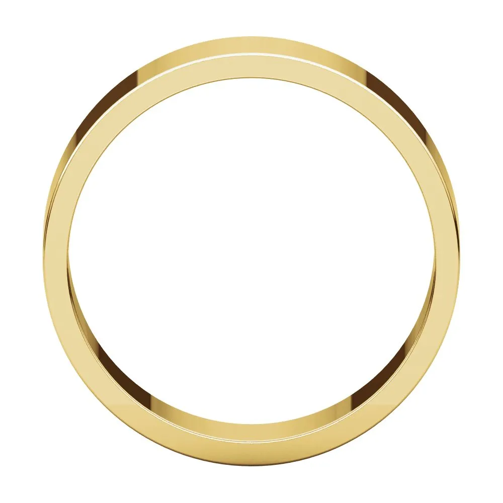 14k Yellow Gold 6mm Flat Band, Size 11.5