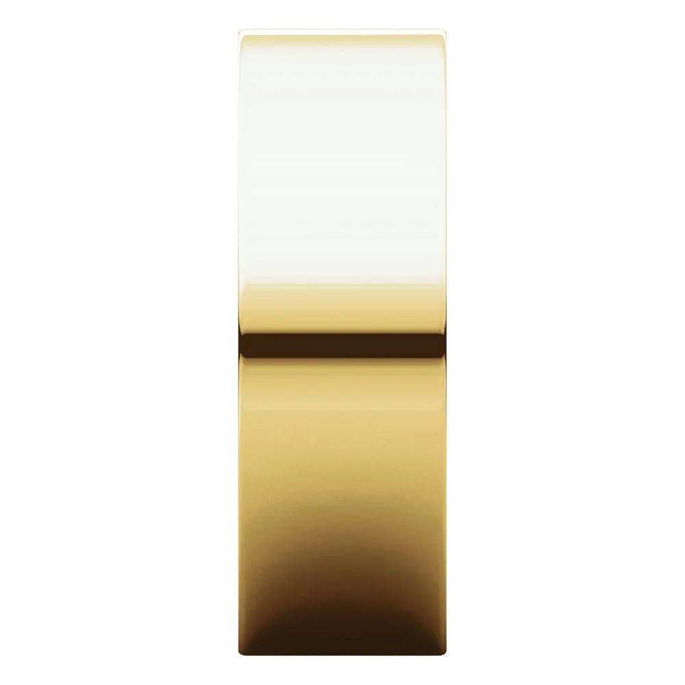 14k Yellow Gold 7mm Flat Comfort Fit Band, Size 9.5