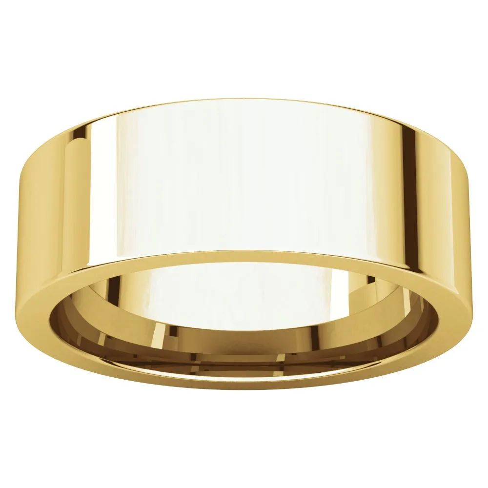 14k Yellow Gold 7mm Flat Comfort Fit Band, Size 9.5