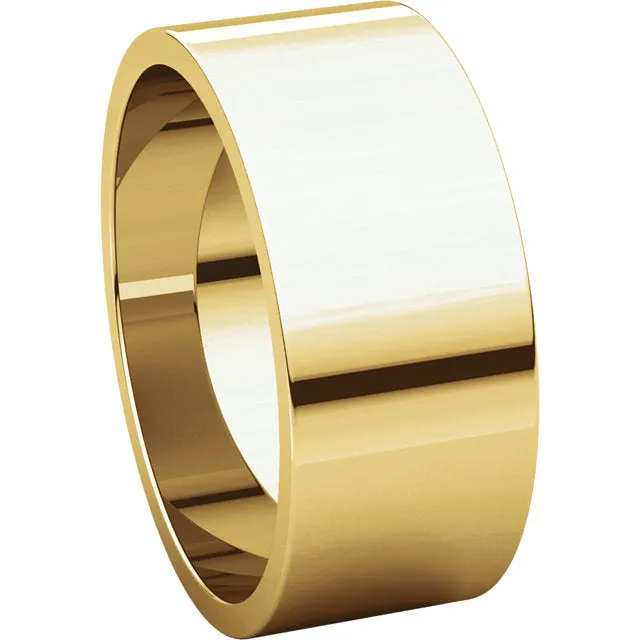 14k Yellow Gold 8mm Flat Band, Size 8