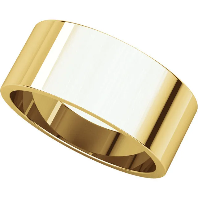 14k Yellow Gold 8mm Flat Band, Size 8
