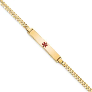 14K Yellow Gold Curb Link Medical ID Bracelet