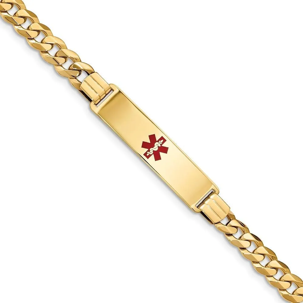 14K Yellow Gold Curb Link Medical ID Bracelet