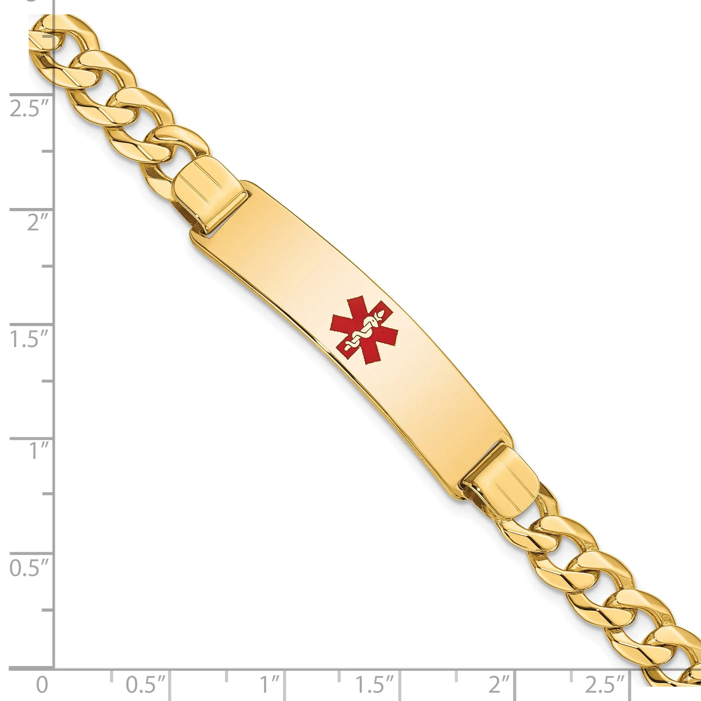14K Yellow Gold Curb Link Medical ID Bracelet