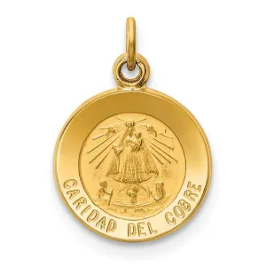 14k Yellow Gold Our Lady of Cuba Medal Pendant