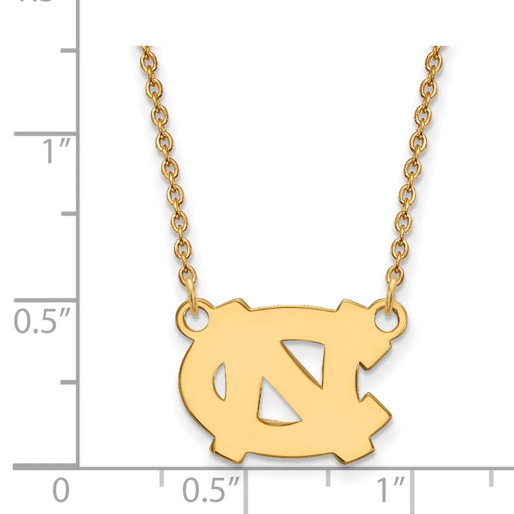 14K Yellow Gold University of North Carolina Small Pendant with Necklace